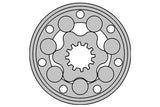 LSHT Hydraulic Motor - 9.52 in³/rev - Magneto - 14T Spline - SAE Ports - CCW - BMER-2-160-FS-FD1-S-R
