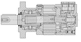 LSHT Hydraulic Motor - 11.83 in³/rev - SAE "A" 4-bolt - 1" Woodruff - SAE Ports - BMSY-200-E4-K-S
